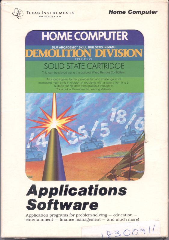Demolition Division box art for TI-99
